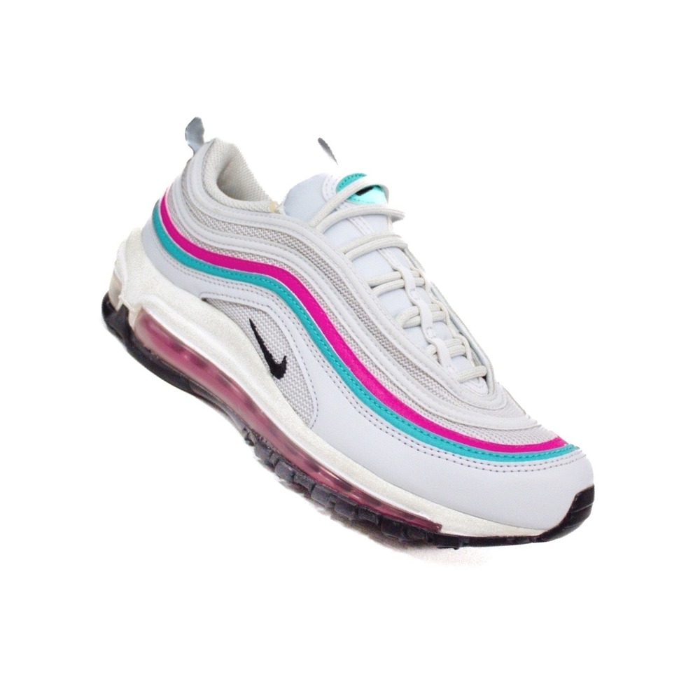 Nike Women's Sz 7.5 Air Max 97 Sneakers Silver South Beach Miami Pink Teal